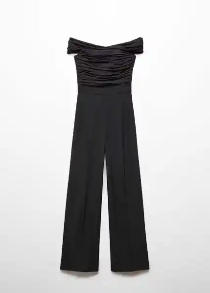 Enterizo Mono Bardot Negro Talla L Mujer Mango