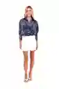 Camisa Boyfriend Haven Palmeras Azul XS Mercedes Campuzano