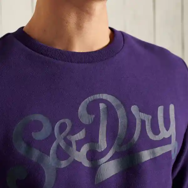 Superdry Buzo Collegiate Crew Neck Sweat Morado Talla S