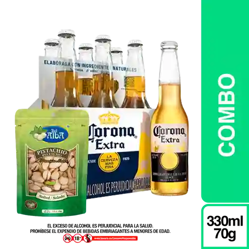 Combo Futbol Salado Pistacho + Corona Six Pack