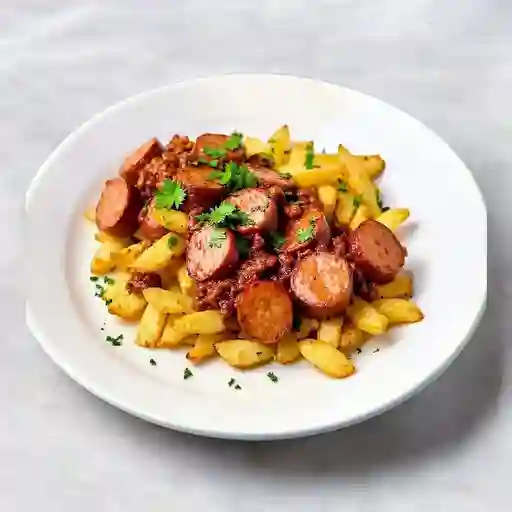 Chorizo de la casa con papa criolla