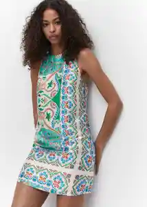 Vestido Tiky Off White Talla S Mujer Mango