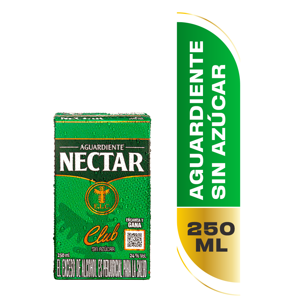 Aguardiente Nectar Licor Club sin Azúcar 250 ml