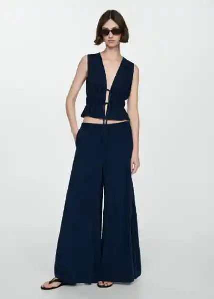 Pantalón Milos Tejano Oscuro Talla 25 Mujer Mango