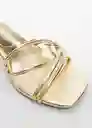 Sandalias Luan Oro Talla 37 Mujer Mango