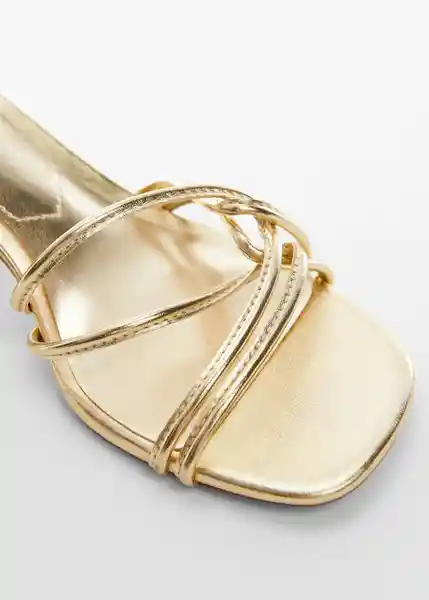 Sandalias Luan Oro Talla 37 Mujer Mango