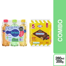 Combo Agua Brisa Saborizada 280 mL 6 Und + Chocoramo Ponqué Chocolate