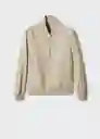 Chaqueta Delave Beige Talla S Hombre Mango