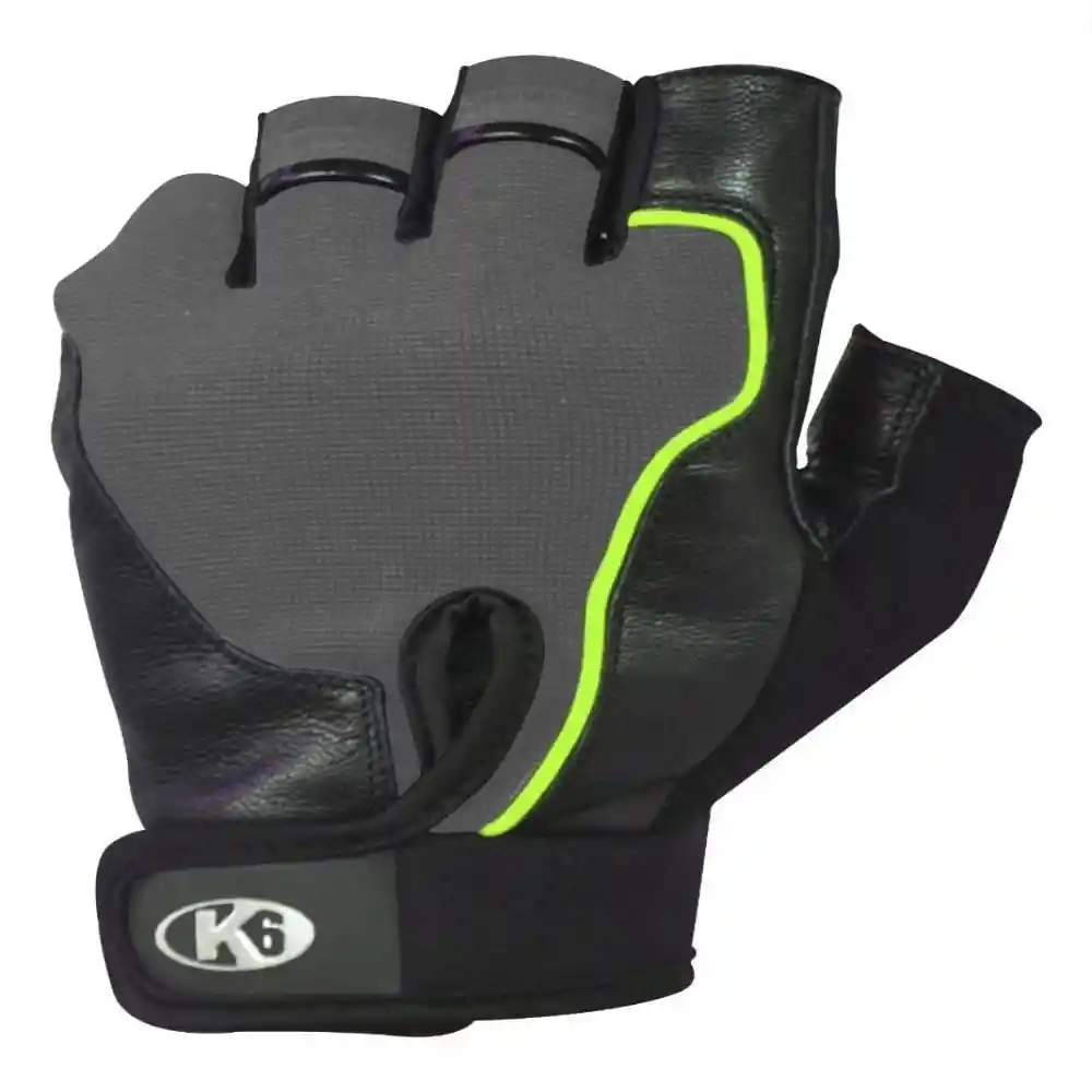 K6 Guantes Para Gimnasio De Cuero Gym Ice Fusion Verde Talla S