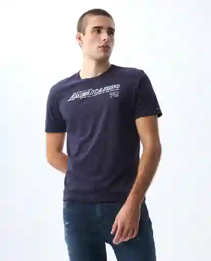 Camiseta Hombre Morado Talla L 841G001_MOR192814 Americanino