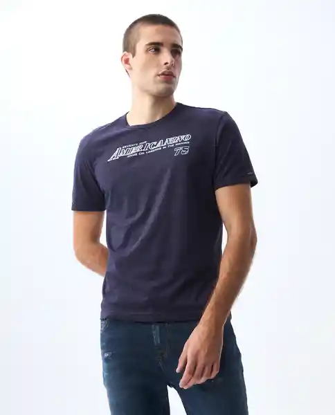 Camiseta Hombre Morado Talla L 841G001_MOR192814 Americanino