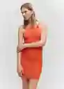 Vestido Mango Naranja Pastel Talla 24 Mujer Mango