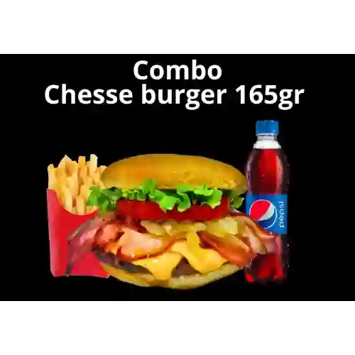 Cheese Burger 165Gr+papas+bebida