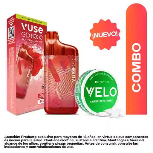 Combo Vuse Go Watermelon Ice 3% + VELO Menta Verde 4 mg