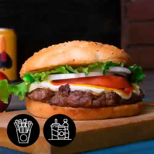 Combo Hamburguesa de Carne Sencilla