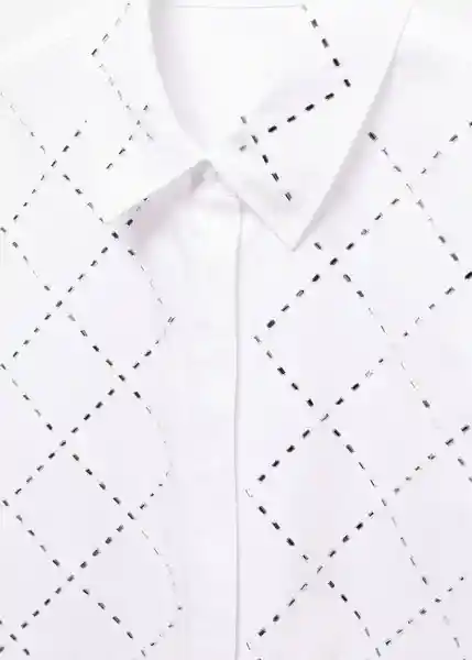 Camisa Rhombus-A Blanco Talla M Mujer Mango