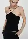 Top Angelina Negro Talla S Mujer Mango