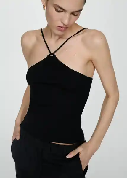 Top Angelina Negro Talla S Mujer Mango