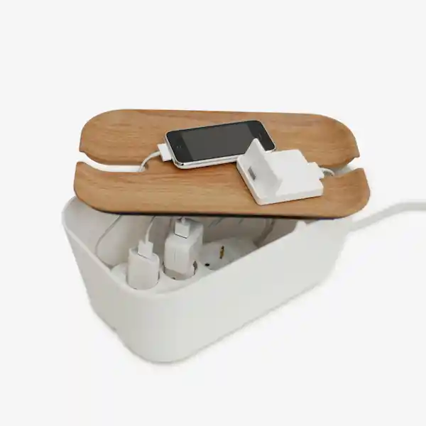 Inkanta Organizador de Cables Blanco Madera