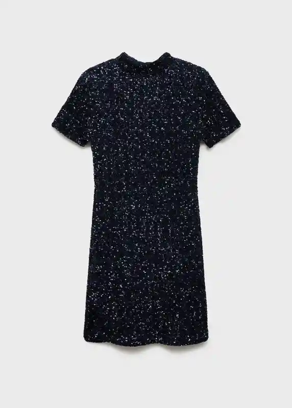 Vestido Xbeijing Azul Noche Talla M Mujer Mango