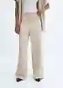 Pantalón Amber-a Beige Talla XL Mujer Mango