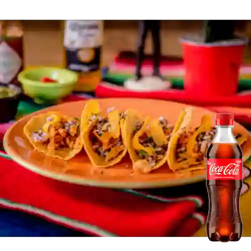 Combo Tacos Al Pastor + Coca Cola Original 400 ml