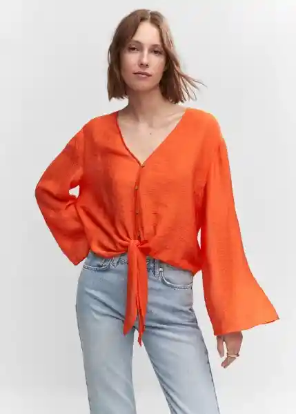 Blusa Mola Coral Talla XL Mujer Mango