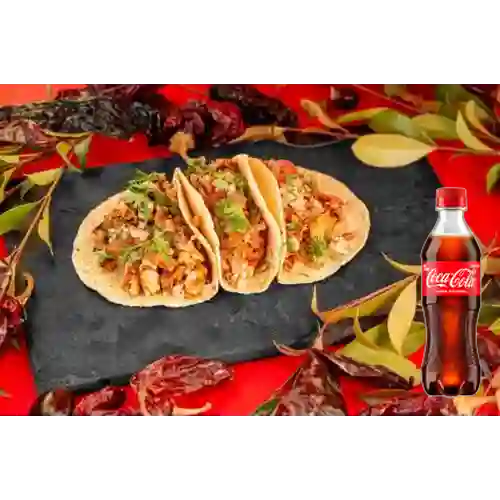 Combo 3 Tacos de Cochinita + Coca Cola Original 400 ml