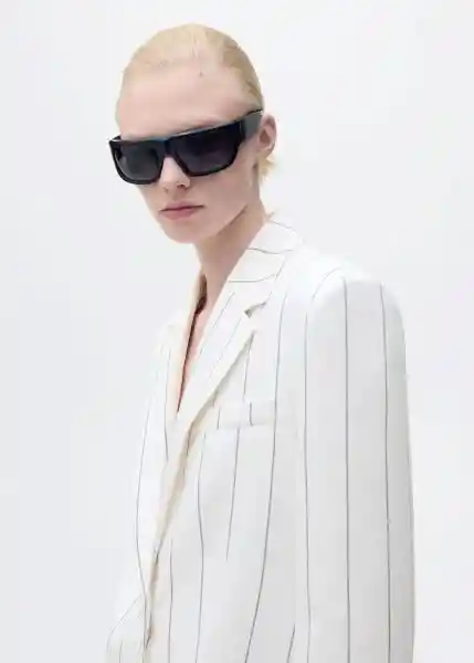 Blazer Americana Moscova Blanco Talla M Mujer Mango
