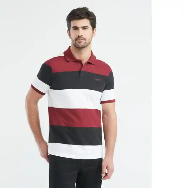 Camiseta Stripes Contrast Hombre Rojo Oscuro Talla XS Chevignon