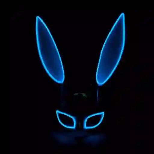 Máscara Pvc Con Luz Conejita Azul