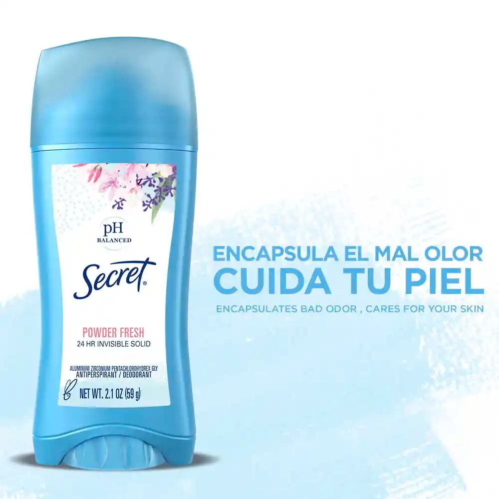 Secret Desodorante Antitranspirante Barra Invisible Mujer Powder Fresh 5 Unidades