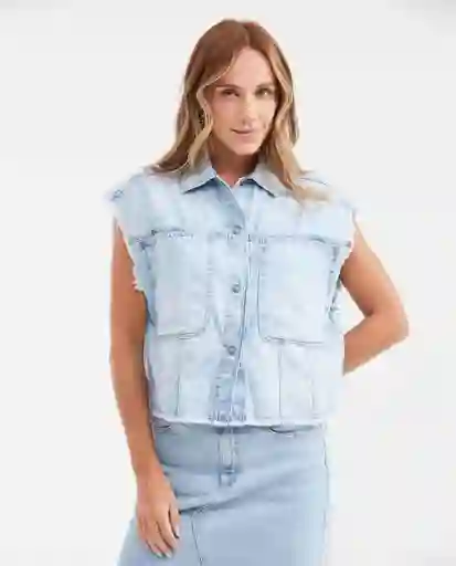 Camisa Manga Sisa Clara Azul Cristalino Claro Talla L Chevignon