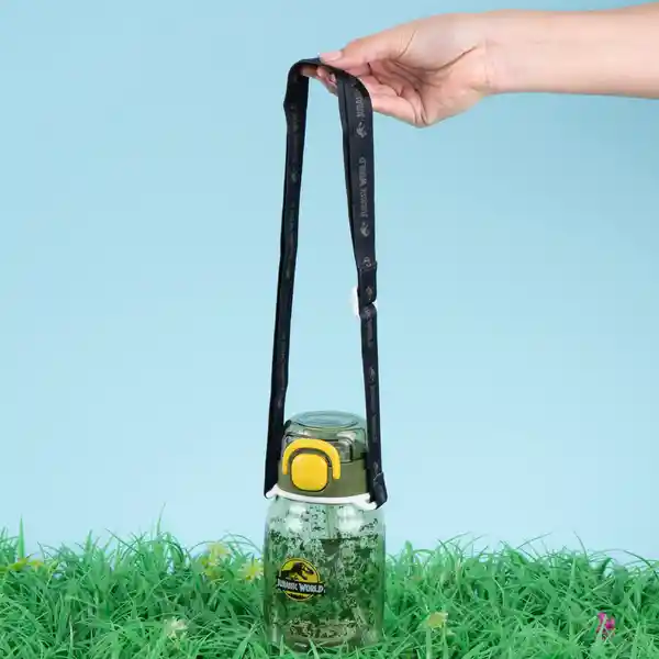 Vaso Plástico Correa Hombro Jurassic Verde Oscuro 600 mL Miniso