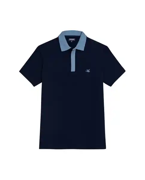 Camiseta Polo Contrast Zip Knob Azul Dark T XS Chevignon