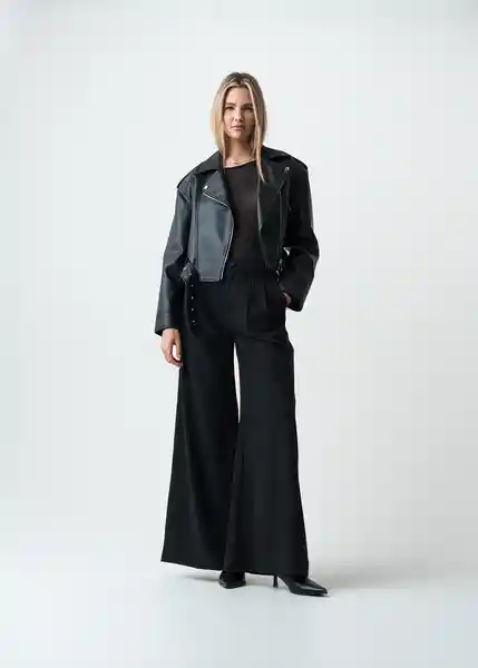 Pantalón Mujer Negro Puro Ultraoscuro Talla 6 433G304 Naf Naf
