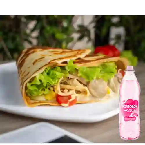Crepe de Pollo c/ Champiñones +Acqua Frutos Rojos 500ml