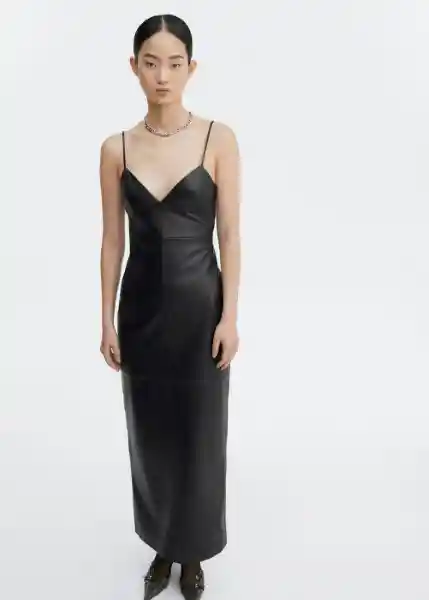 Vestido Vito Negro Talla M Mujer Mango