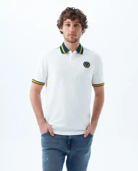 Camiseta Hombre Blanco y Amarillo Talla L 809f021 Americanino