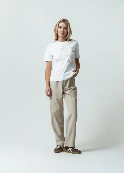 Camiseta Mujer Crudo Puro Claro Talla S 402G025 Naf Naf