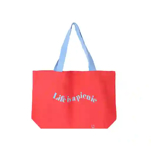 Bolsa de Compras Life is a Picnic Rojo Miniso