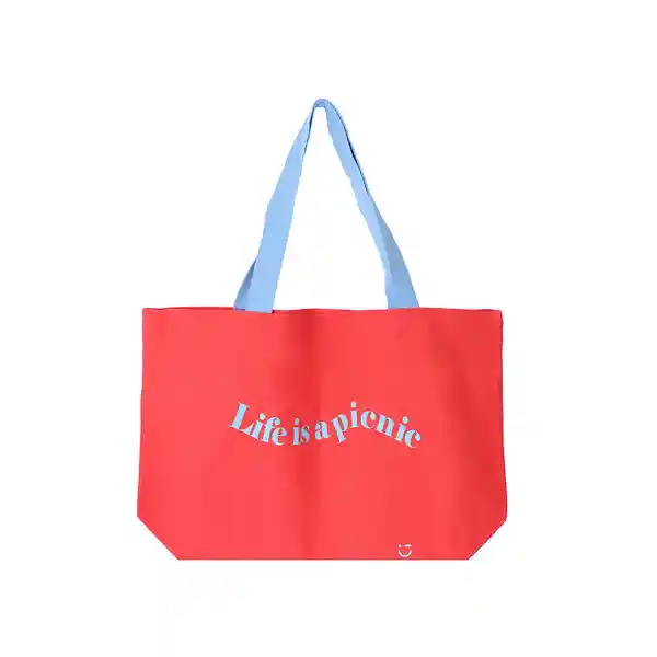 Bolsa de Compras Life is a Picnic Rojo Miniso