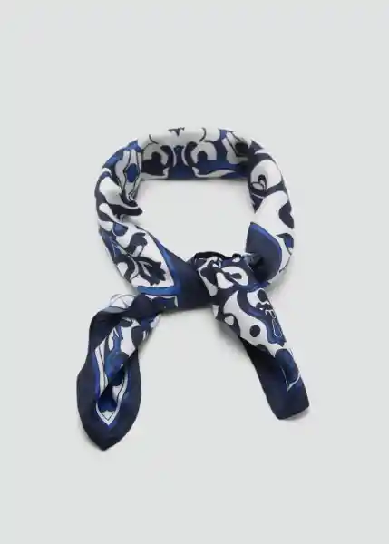 Pañuelo Lisboa Azul Talla 99 Mujer Mango