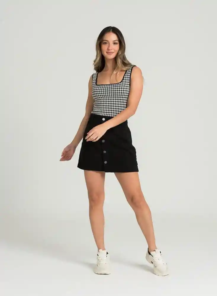 Falda Corta Negro Talla 10 People