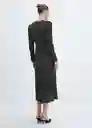 Vestido Pomelo Negro Talla XS Mujer Mango