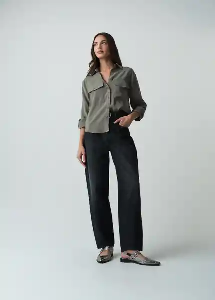 Camisa Livia Mujer Verde Galeras Ultraoscuro T L 512G395 Naf Naf