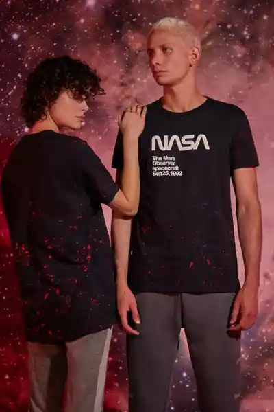 Koaj Camiseta Nasa Con Manchas Azul Intenso Talla M