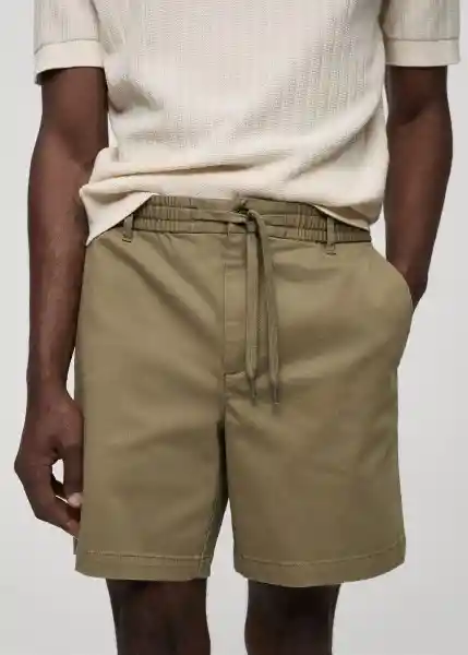 Bermuda Rey Khaki Talla 40 Hombre Mango