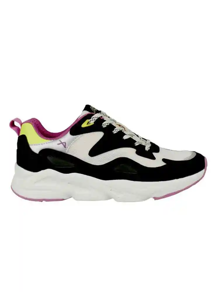 Aeroflex Tenis Mujer Negro Fucsia Talla 38