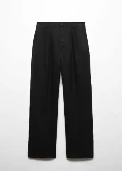 Pantalón Maneli Negro Talla 38 Mujer Mango